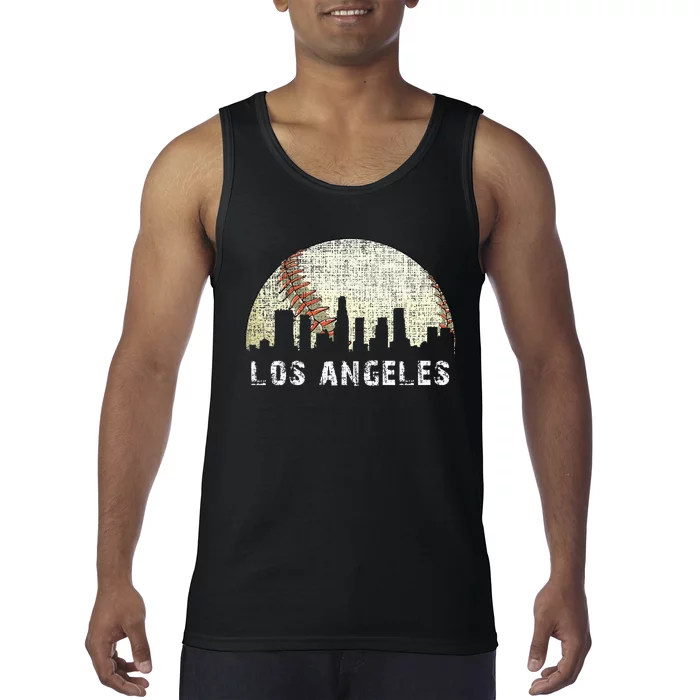 Los Angeles Vintage Baseball Distressed Gameday Retro Tank Top