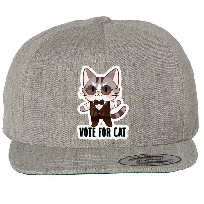 Leo Ambrose Vote For Cat Wool Snapback Cap