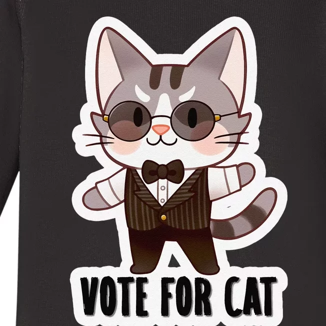 Leo Ambrose Vote For Cat Baby Long Sleeve Bodysuit