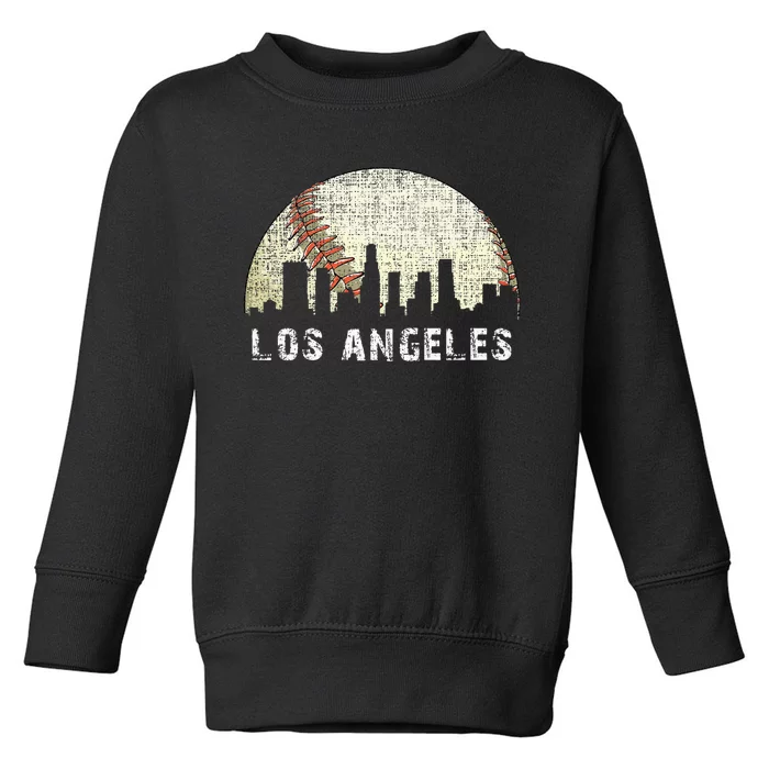 Los Angeles Vintage Baseball Distressed Toddler Sweatshirt