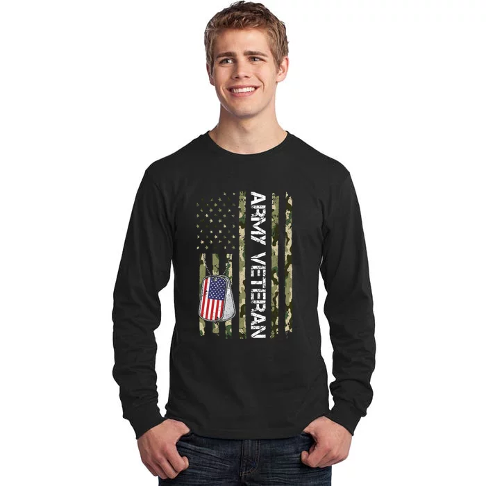 Love ARMY Veteran American Flag TShirt Tall Long Sleeve T-Shirt