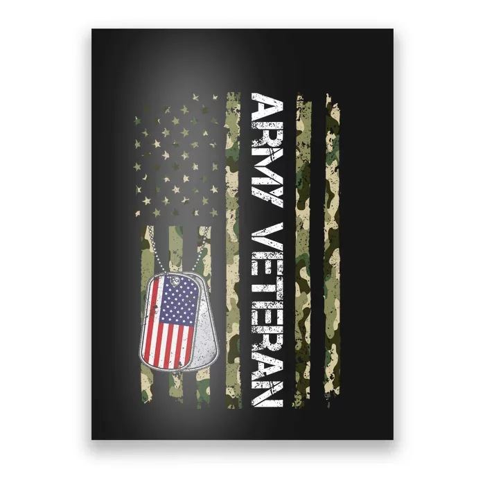 Love ARMY Veteran American Flag TShirt Poster