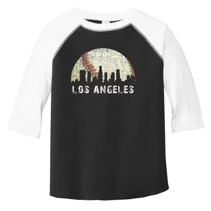 Los Angeles Vintage Baseball Game Day Toddler Fine Jersey T-Shirt