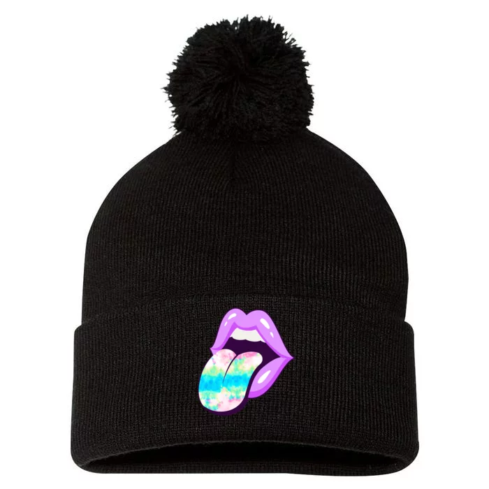 Lavender Lips Pom Pom 12in Knit Beanie