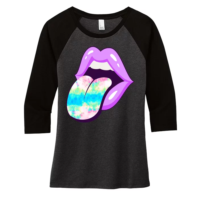 Lavender Lips Women's Tri-Blend 3/4-Sleeve Raglan Shirt