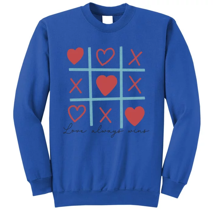 Love Always Wins Xo Friend Wife Valentine’s Day Heart Cute Gift Tall Sweatshirt