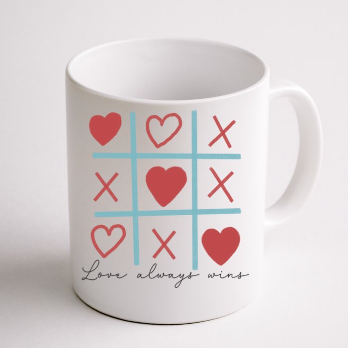 Love Always Wins Xo Friend Wife Valentine’s Day Heart Cute Gift Front & Back Coffee Mug