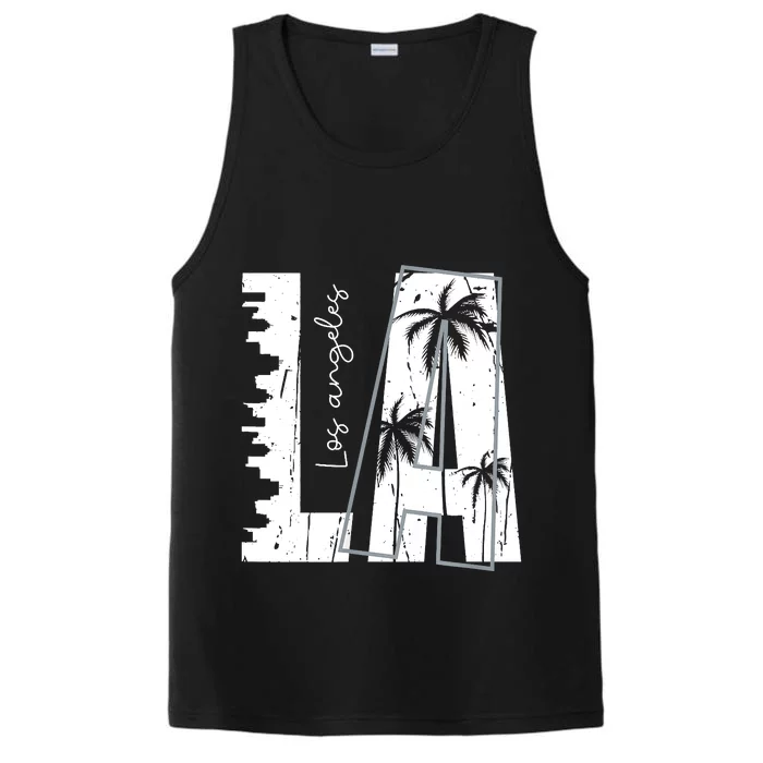 Los Angeles Women Graphic Tee California Print Performance Tank