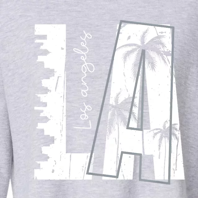 Los Angeles Women Graphic Tee California Print Cropped Pullover Crew