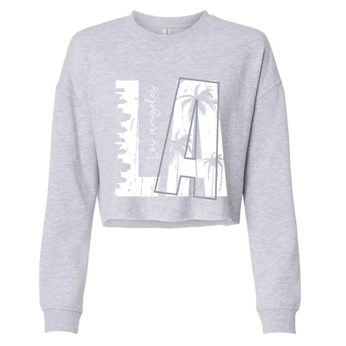 Los Angeles Women Graphic Tee California Print Cropped Pullover Crew