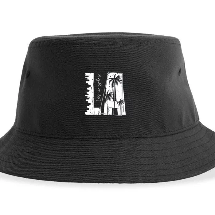 Los Angeles Women Graphic Tee Men California Print Sustainable Bucket Hat