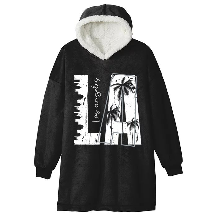 Los Angeles Women Graphic Tee Men California Print Hooded Wearable Blanket