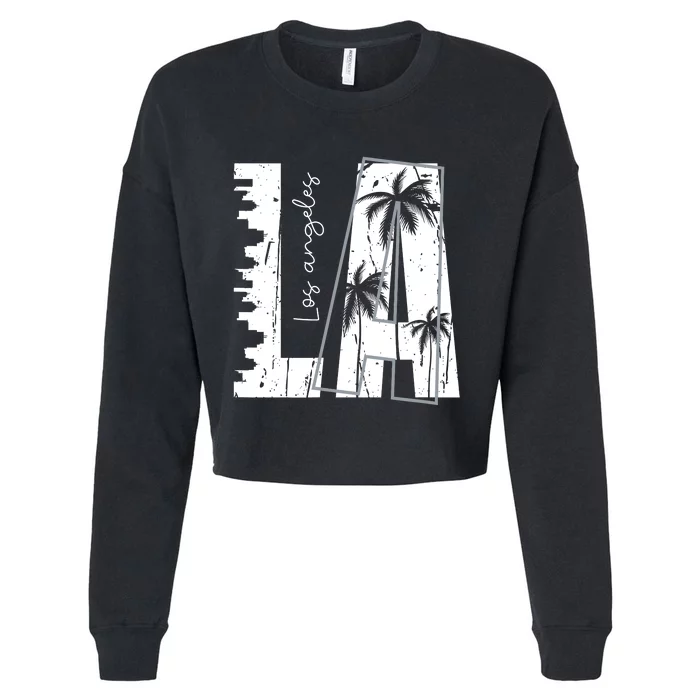 Los Angeles Women Graphic Tee Men California Print Cropped Pullover Crew