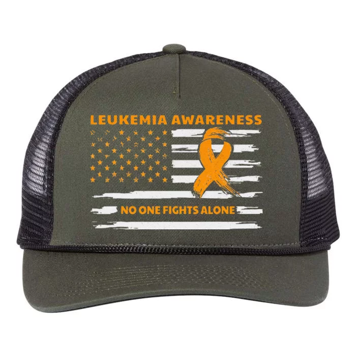 Leukemia Awareness We Fight Cancer Together Cure Leukemia Retro Rope Trucker Hat Cap