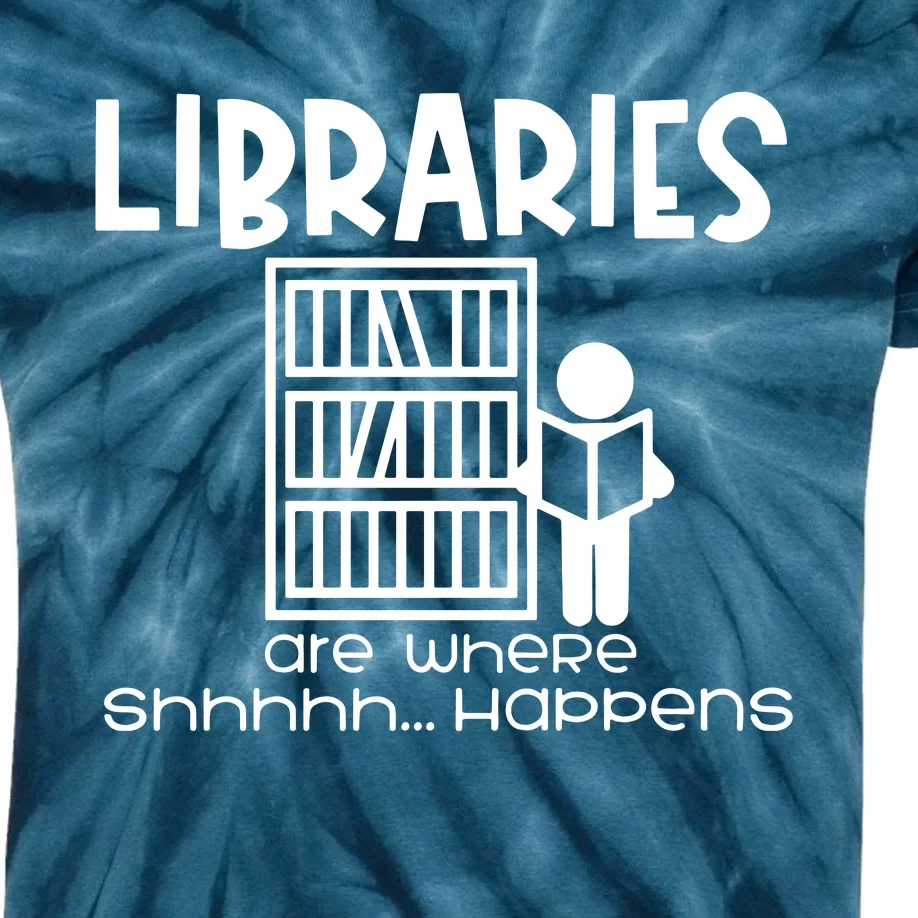 Libraries Are Where Shhhhh Happens Kids Tie-Dye T-Shirt