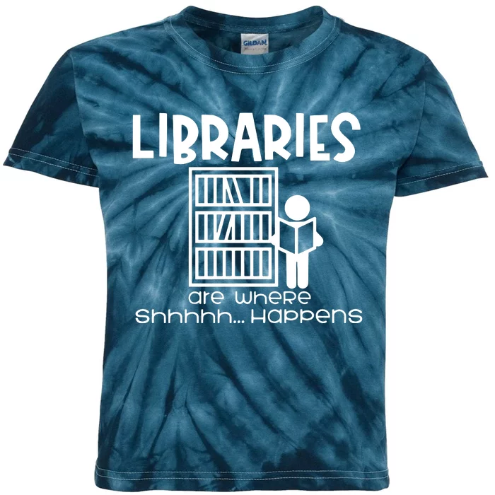 Libraries Are Where Shhhhh Happens Kids Tie-Dye T-Shirt