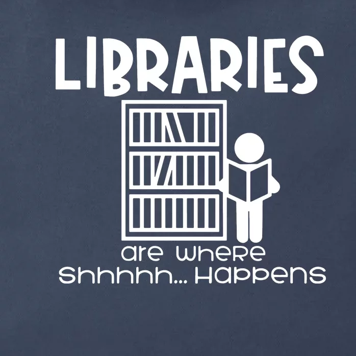 Libraries Are Where Shhhhh Happens Zip Tote Bag