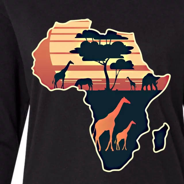 Love Africa With Africa Map In Pan African Gift Womens Cotton Relaxed Long Sleeve T-Shirt