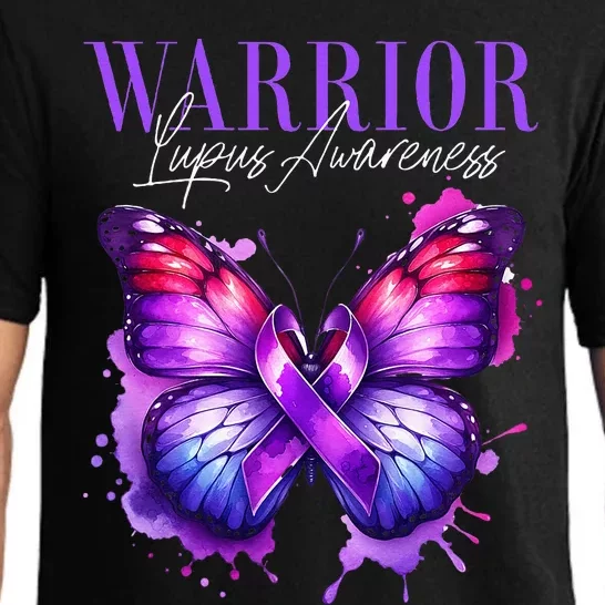 Lupus Awareness Warrior Survivor Purple Butterflies Pajama Set