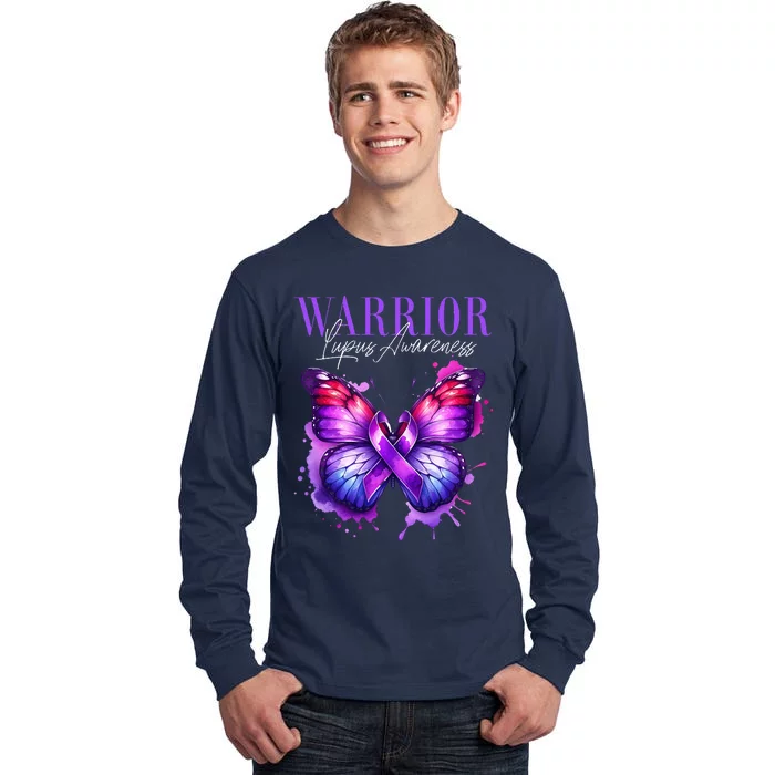 Lupus Awareness Warrior Survivor Purple Butterflies Tall Long Sleeve T-Shirt