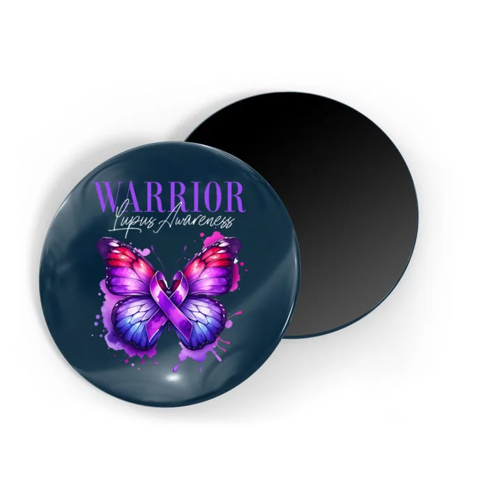 Lupus Awareness Warrior Survivor Purple Butterflies Magnet