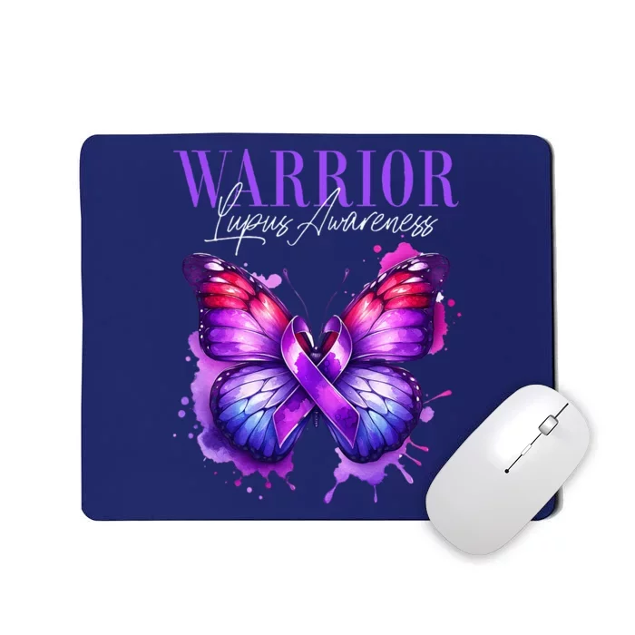 Lupus Awareness Warrior Survivor Purple Butterflies Mousepad