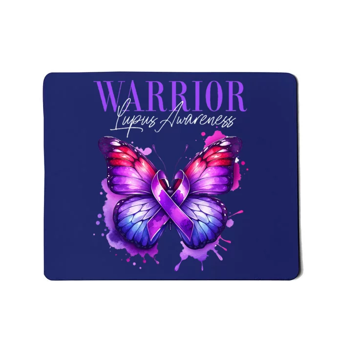 Lupus Awareness Warrior Survivor Purple Butterflies Mousepad