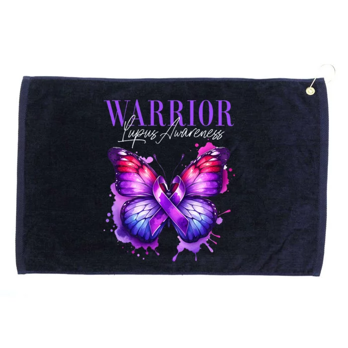 Lupus Awareness Warrior Survivor Purple Butterflies Grommeted Golf Towel