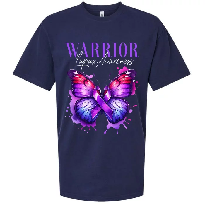 Lupus Awareness Warrior Survivor Purple Butterflies Sueded Cloud Jersey T-Shirt