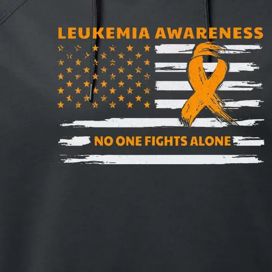 Leukemia Awareness We Fight Cancer Together Cure Leukemia Performance Fleece Hoodie