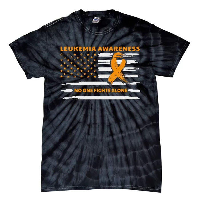 Leukemia Awareness We Fight Cancer Together Cure Leukemia Tie-Dye T-Shirt