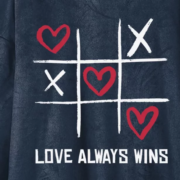 Love Always Win Gift Hooded Wearable Blanket