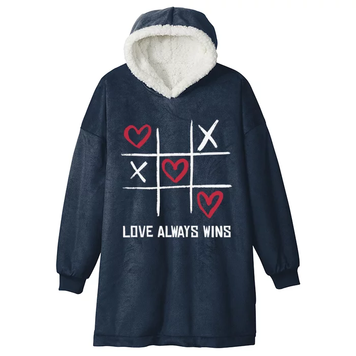 Love Always Win Gift Hooded Wearable Blanket