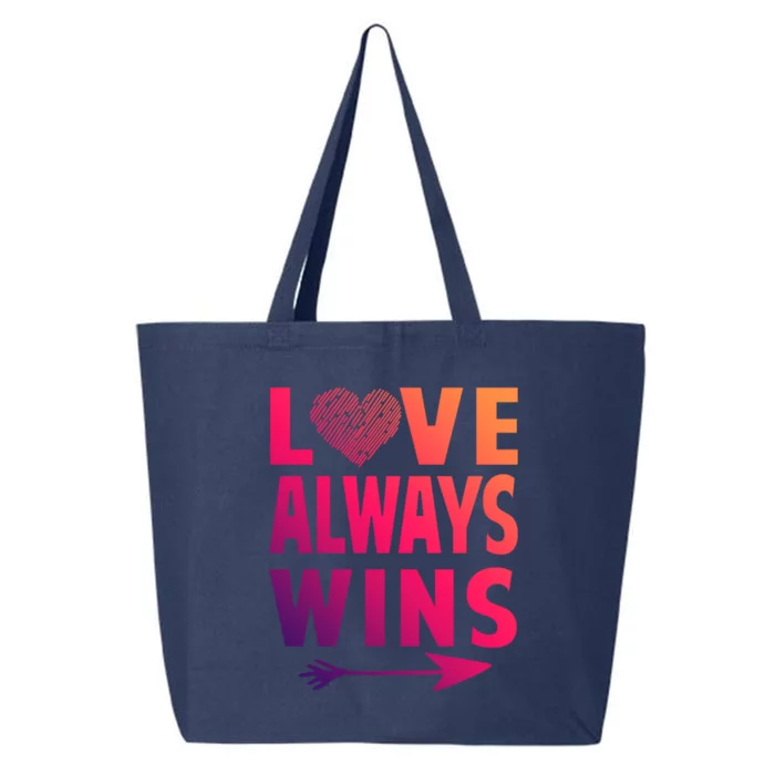 Love Always Wins Inspirational Pride Month Quotes Meaningful Gift 25L Jumbo Tote