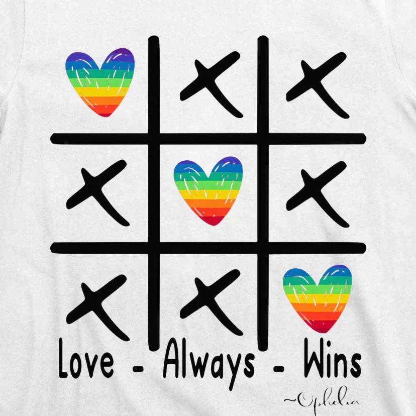 Love Always Wins Rainbow Shoelover99 Merch Ophelia Nichols T-Shirt