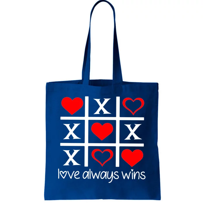 Love Always Wins Cute Hearts Valentines Day Couple Matching Meaningful Gift Tote Bag