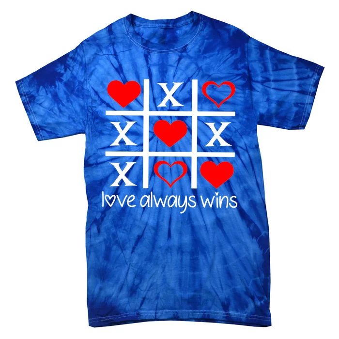 Love Always Wins Cute Hearts Valentines Day Couple Matching Meaningful Gift Tie-Dye T-Shirt