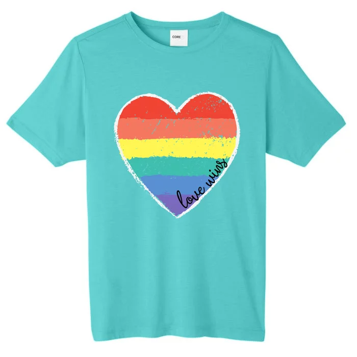 Love Always Wins Inspiration Quote Heart Lgbtq Support Gear Gift ChromaSoft Performance T-Shirt