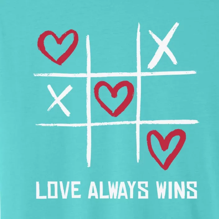 Love Always Wins Tictactoe Red Heart Valentines Matching Gift ChromaSoft Performance T-Shirt