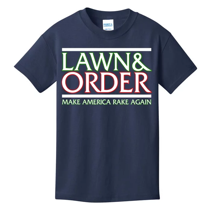 Lawn And Order Make America Rake Again Kids T-Shirt