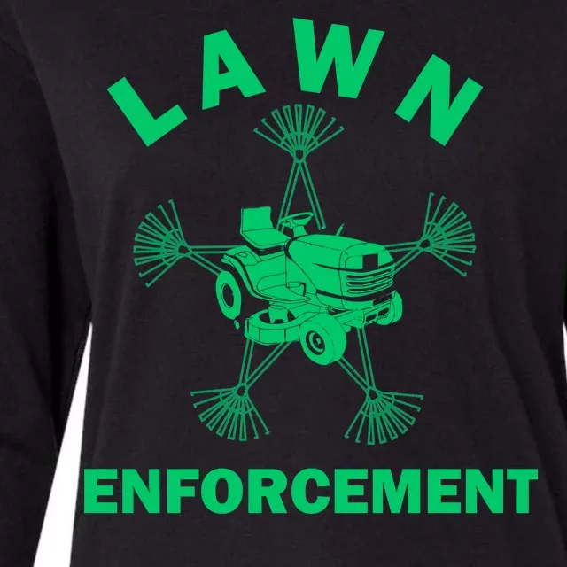 Lawn Enforcement Womens Cotton Relaxed Long Sleeve T-Shirt