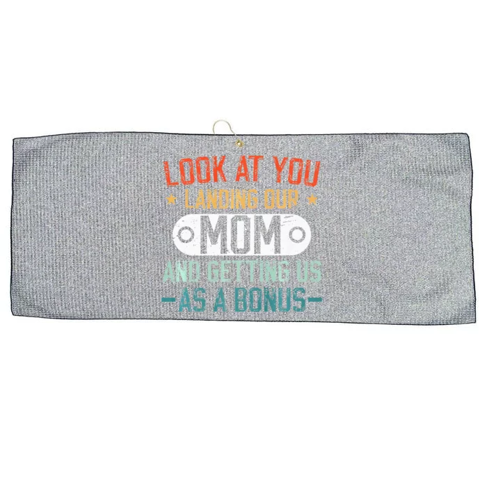 Look At You Landing Our Mom And Getting Us As A Bonus Large Microfiber Waffle Golf Towel