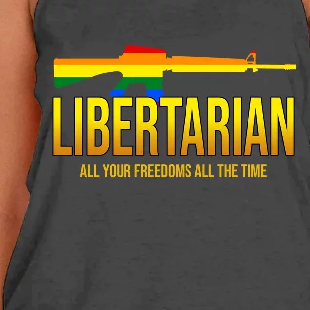 Libertarian All Your Freedoms All The Time Women's Knotted Racerback Tank