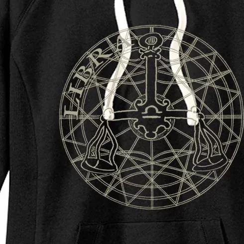 Libra Antique Zodiac Astrology Symbol Gift Women's Fleece Hoodie