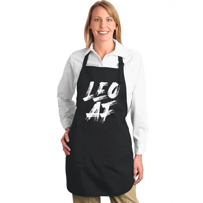 Leo AF Zodiac Sign Horoscope Astrology Birthday Full-Length Apron With Pocket