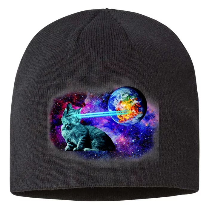 Lazer Cat Blasting In Space 8 1/2in Sustainable Knit Beanie