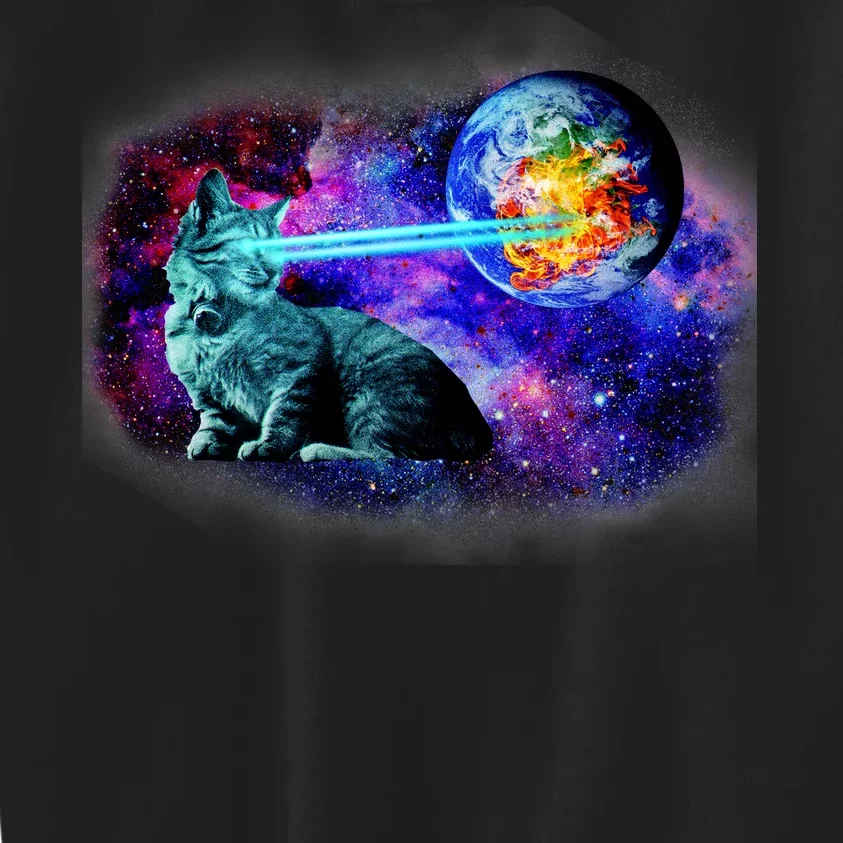 Lazer Cat Blasting In Space Kids Sweatshirt