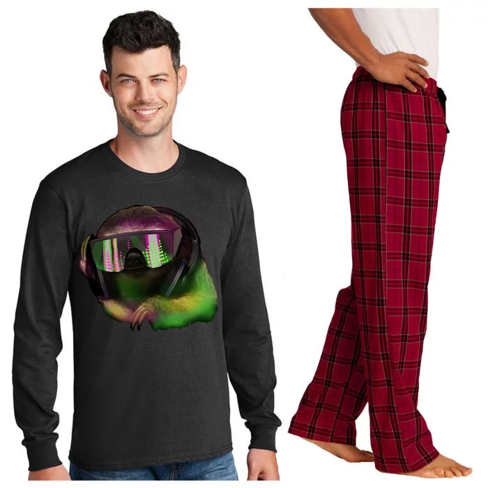 Lazy DJ Sloth Long Sleeve Pajama Set