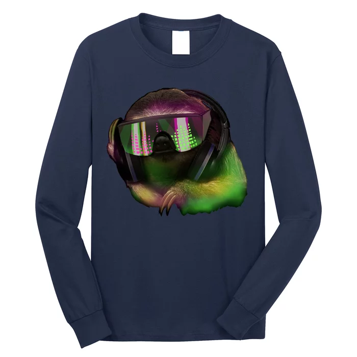 Lazy DJ Sloth Long Sleeve Shirt