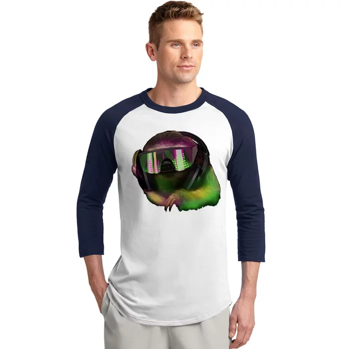 Lazy DJ Sloth Baseball Sleeve Shirt